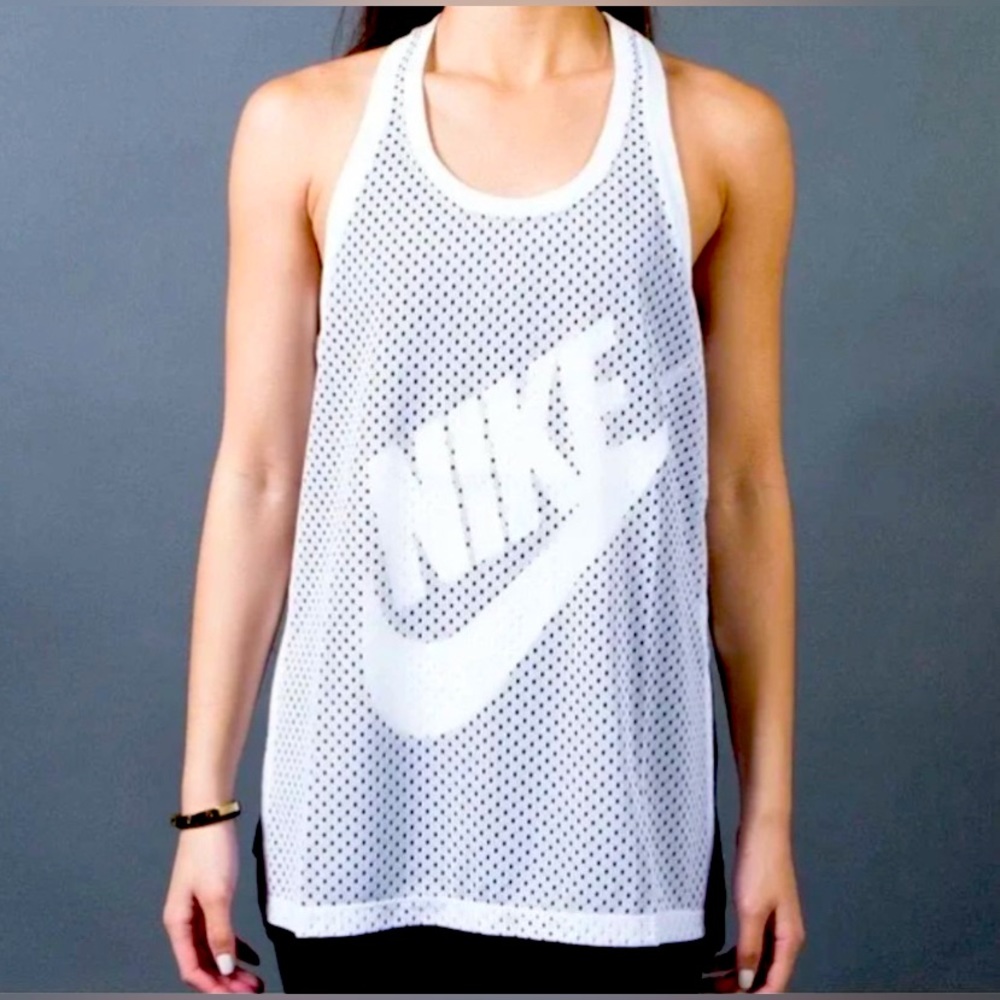 NIKE Just Do It OVERLAY MESH RACERBACK TANK TOP |Size Small - Picture 4 of 10